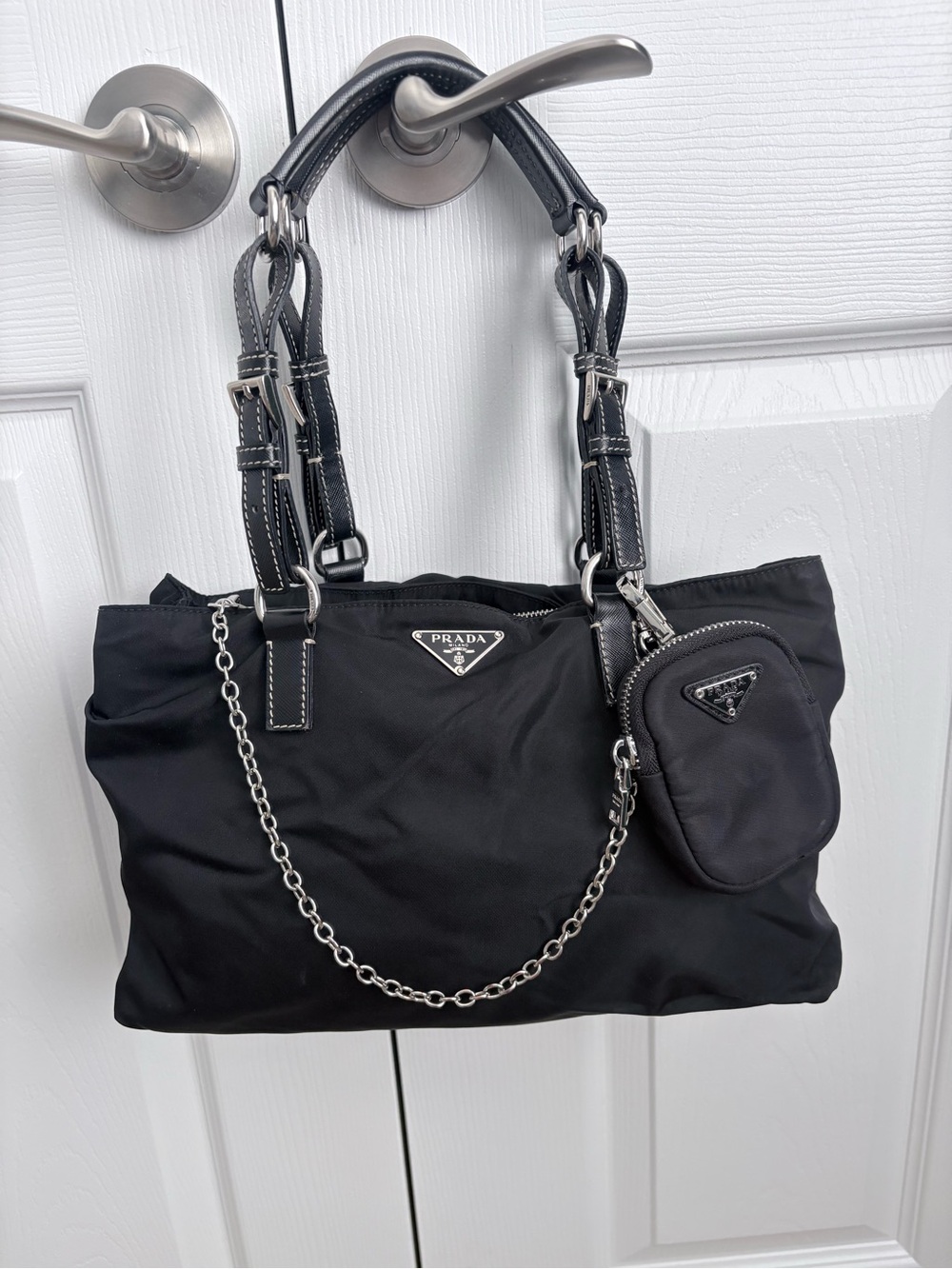 Vintage Prada Tessuto east west tote bag